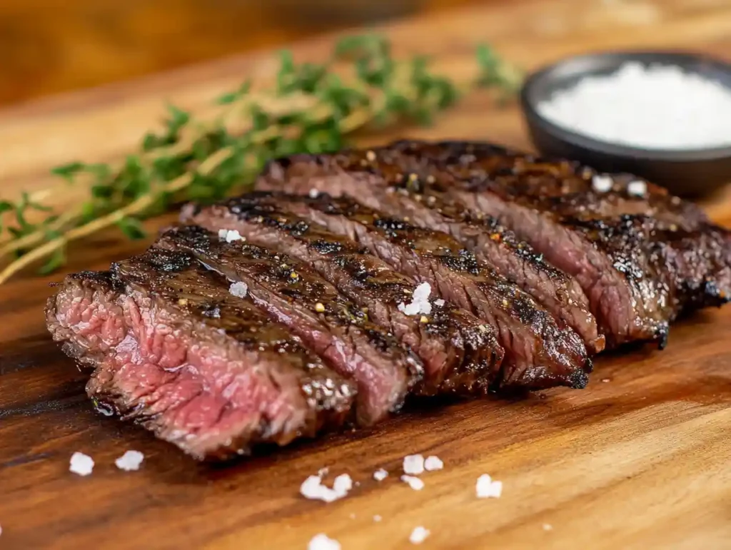 perfectly grilled hanger steak