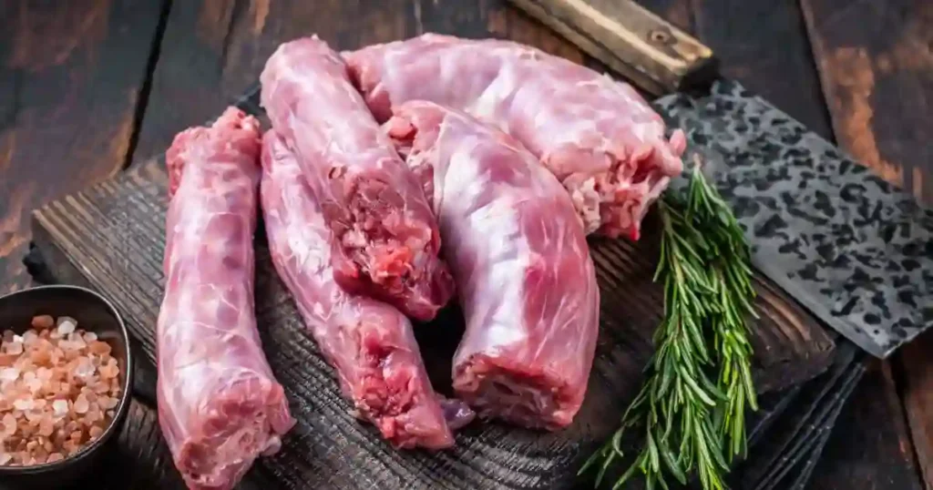 uncooked raw turkey necks meat